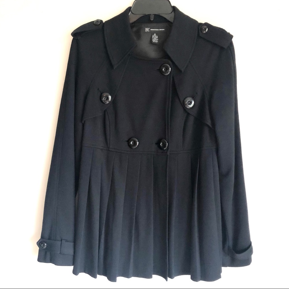 Inc Double Breasted Pleated Jacket